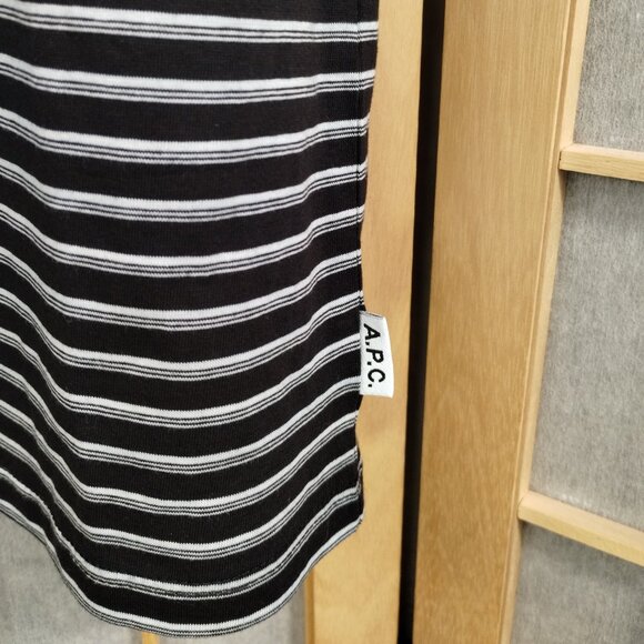 A.P.C. Marco Striped T-Shirt Black White Size L - Picture 4 of 14